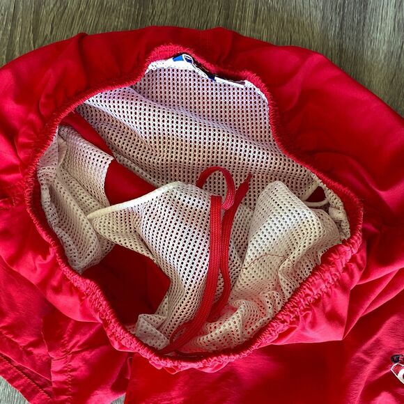 Champion VTG Red Swim Trunk Nylon Board Shorts Men's LG Bathing Suit Beach 90's - Picture 9 of 10